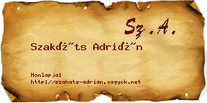Szakáts Adrián névjegykártya